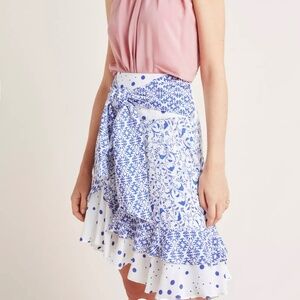 NWT Anthropologie Maeve Lillian Tie-Front Tiered Skirt Size 00